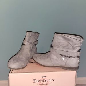 Juicy Couture Light Grey Suede Booties! EUC